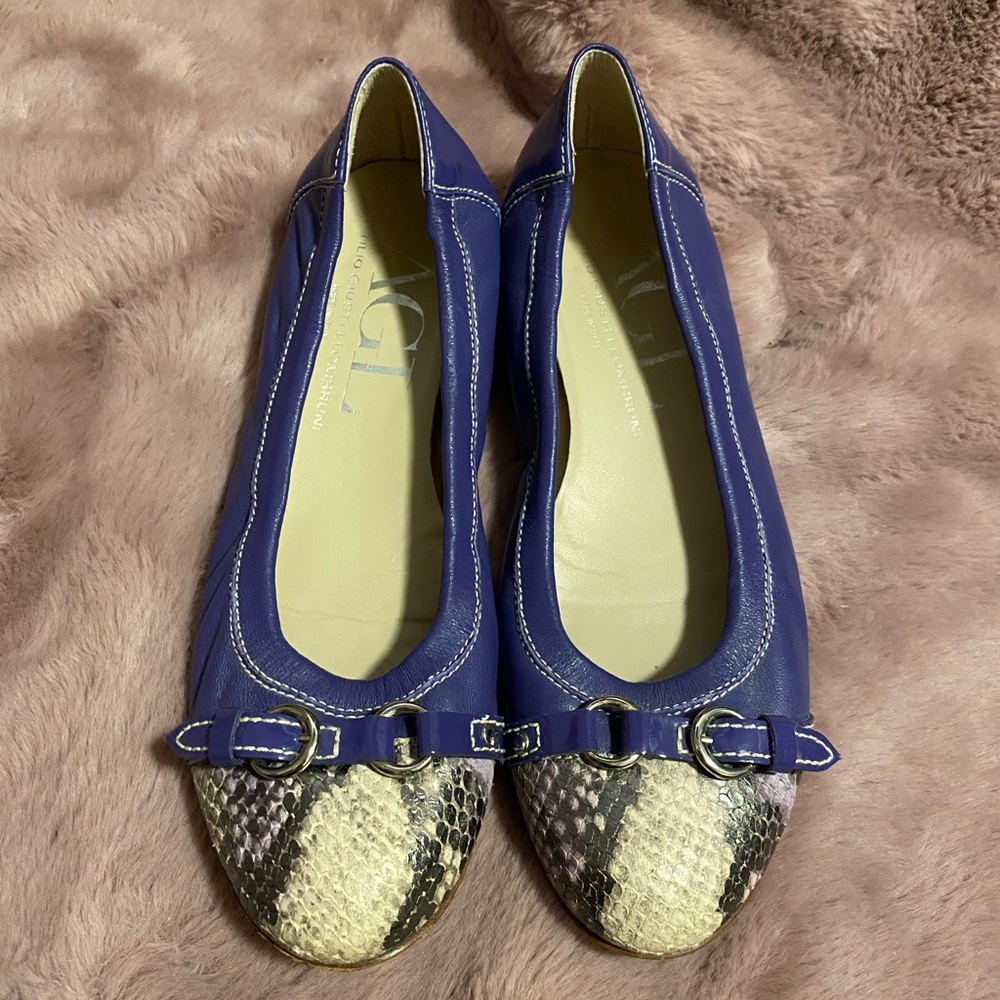 Purple Snake Print AGL slip ons